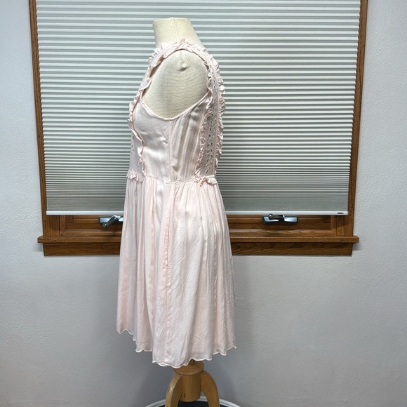 Paul & Joe Sister NWT Baby Rose Pink Eyelet Ruffle Backless Mini Dress - Picture 8 of 13